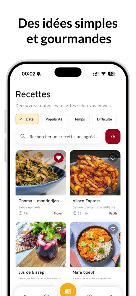 On prépare quoi ? app, screen 2